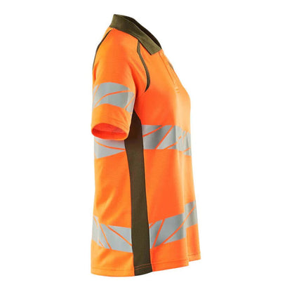 Orange-Moss Green - Lifestyle - Mascot Womens-Ladies Accelerate Safe Hi-Vis Polo Shirt