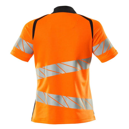 Orange-Dark Navy - Back - Mascot Womens-Ladies Accelerate Safe Hi-Vis Polo Shirt