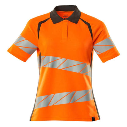 Orange-Dark Anthracite - Front - Mascot Womens-Ladies Accelerate Safe Hi-Vis Polo Shirt