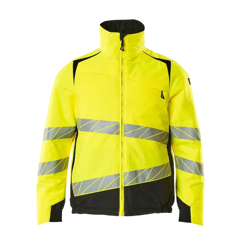 Hi Vis Yellow-Black - Front - Mascot Mens Accelerate Safe Hi-Vis Winter Jacket