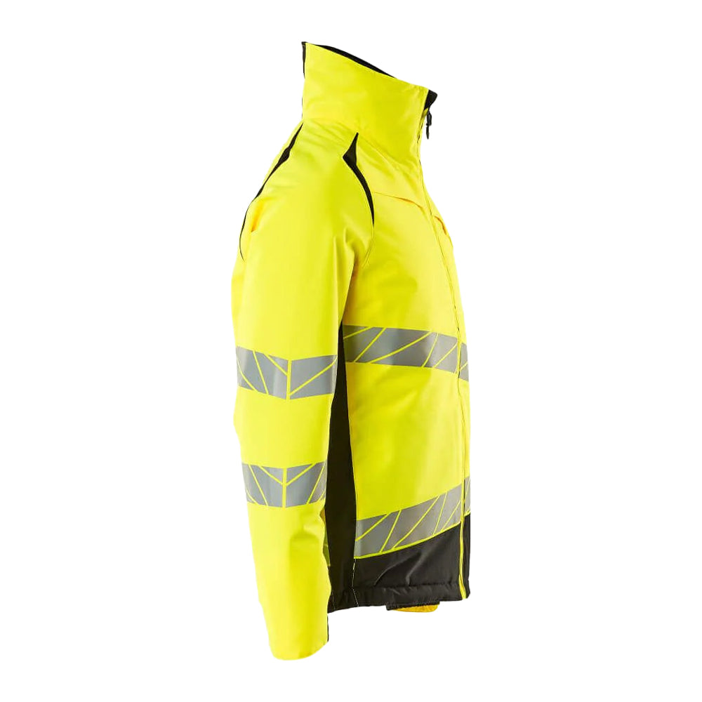 Hi Vis Yellow-Black - Back - Mascot Mens Accelerate Safe Hi-Vis Winter Jacket