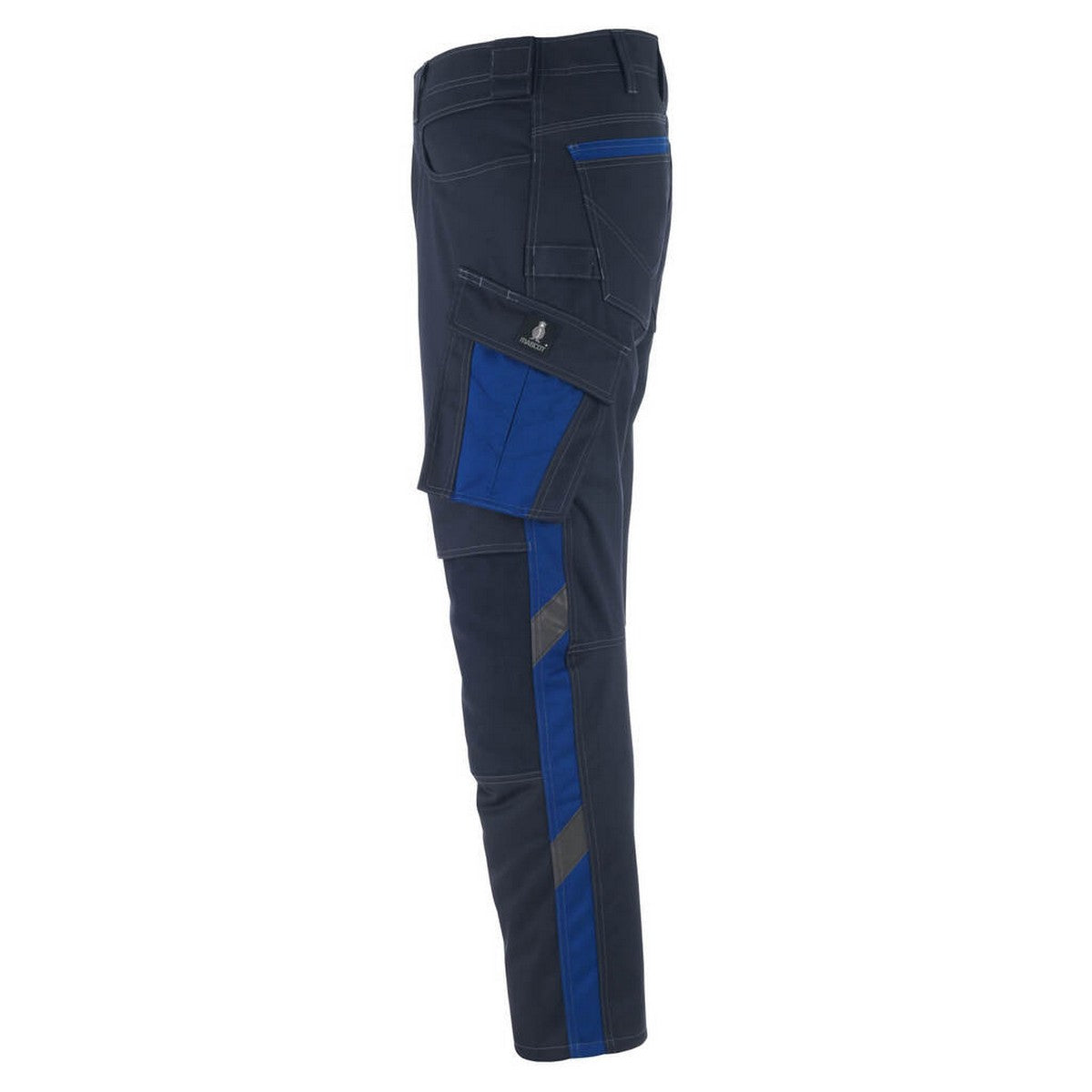Dark Navy-Royal Blue - Side - Mascot Mens Unique Erlangen Knee Pad Pockets Work Trousers