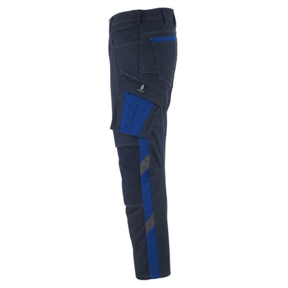 Dark Navy-Royal Blue - Side - Mascot Mens Unique Erlangen Knee Pad Pockets Work Trousers