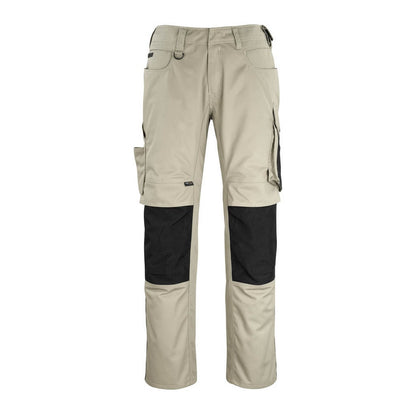Light Khaki-Black - Front - Mascot Mens Unique Erlangen Knee Pad Pockets Work Trousers