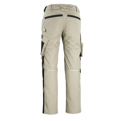 Light Khaki-Black - Back - Mascot Mens Unique Erlangen Knee Pad Pockets Work Trousers