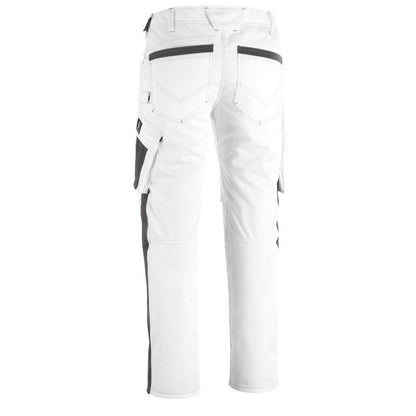 White-Dark Anthracite - Back - Mascot Mens Unique Erlangen Knee Pad Pockets Work Trousers