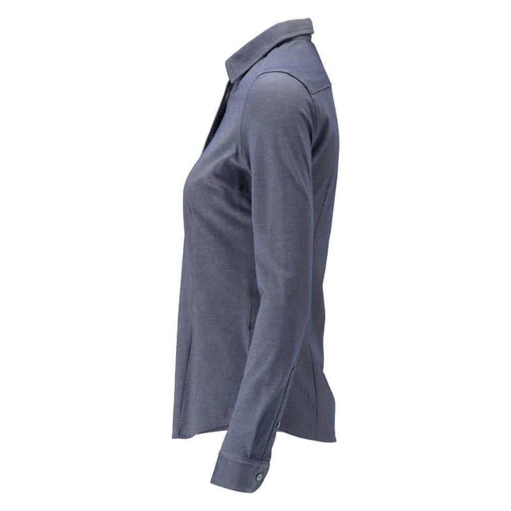 Blue Flecked - Side - Mascot Womens-Ladies Frontline Shirt