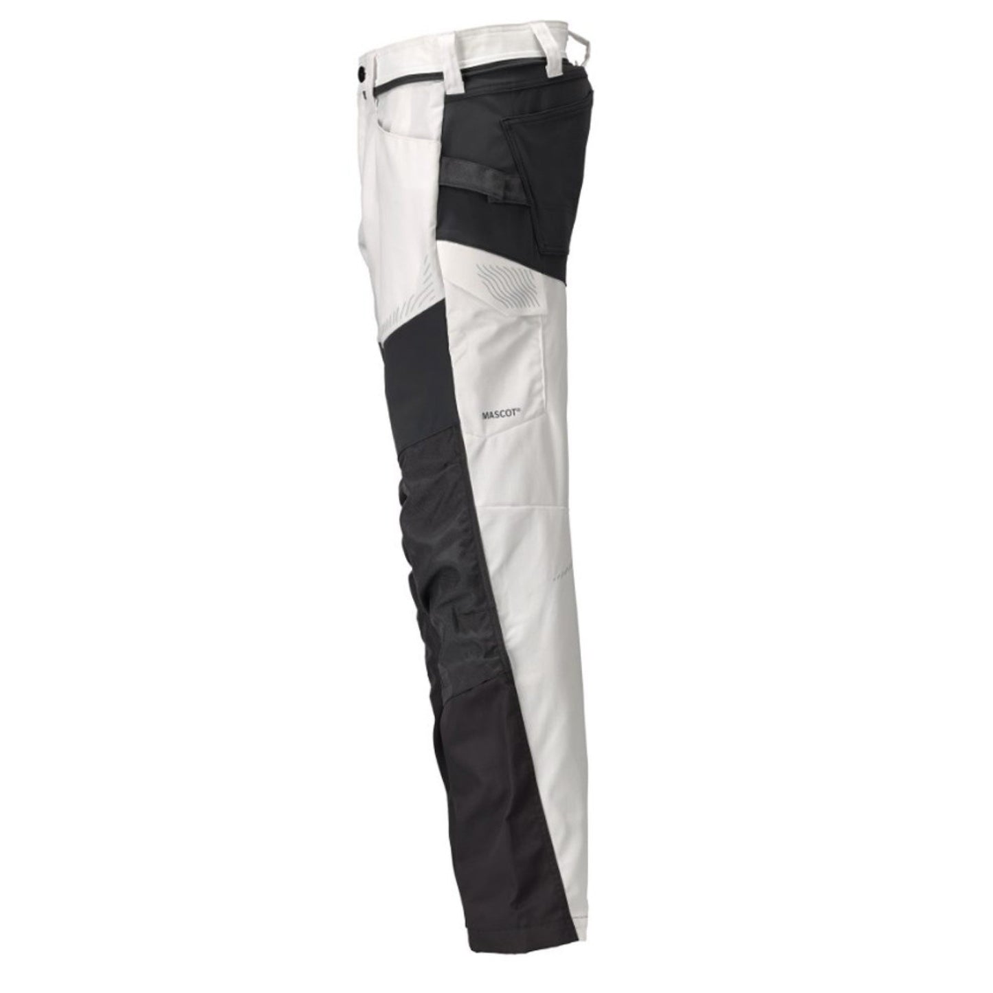 White-Stone Grey - Side - Mascot Unisex Adult Customized Knee Pad Pockets Work Trousers