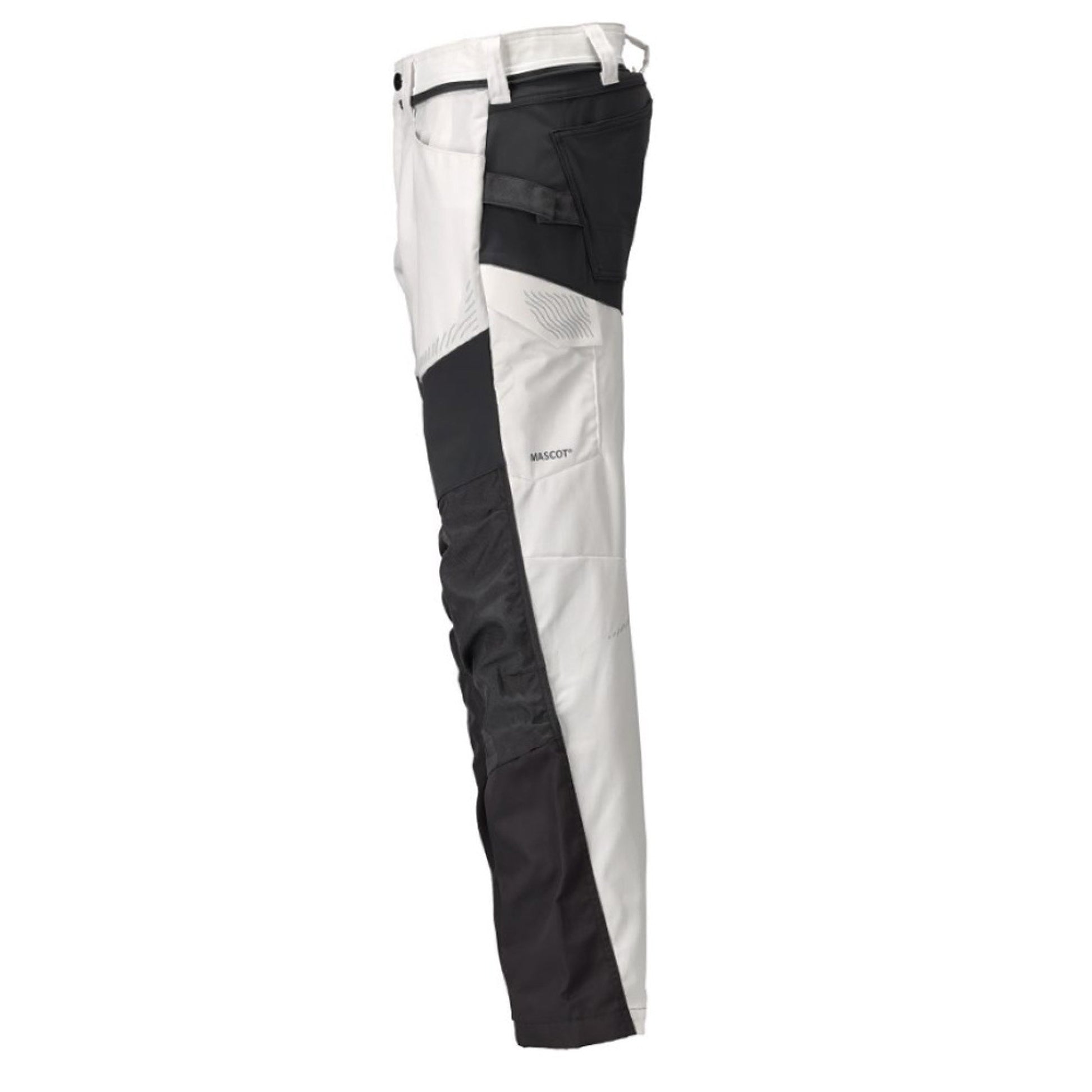 White-Stone Grey - Side - Mascot Unisex Adult Customized Knee Pad Pockets Work Trousers
