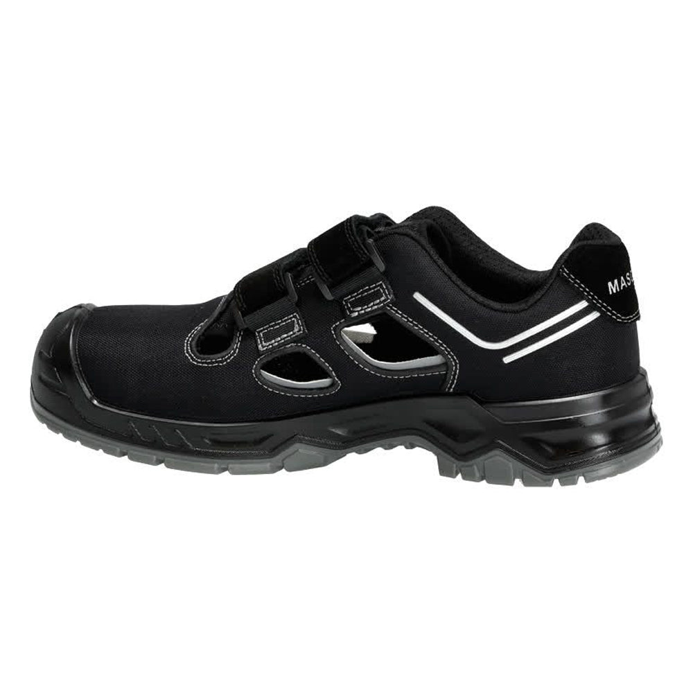 Black-Silver - Side - Mascot Mens Footwear Flex Suede Safety Sandals