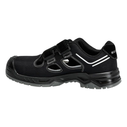 Black-Silver - Side - Mascot Mens Footwear Flex Suede Safety Sandals
