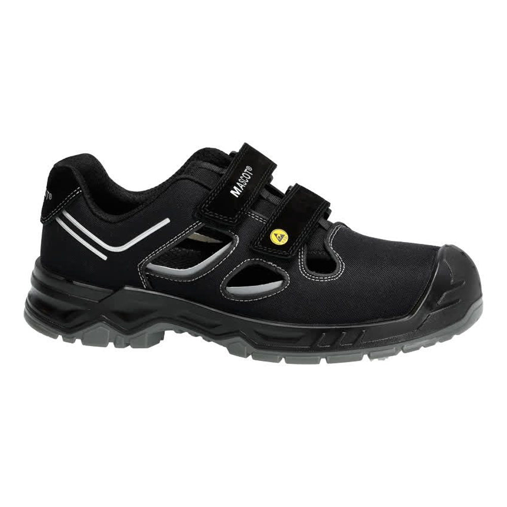 Black-Silver - Lifestyle - Mascot Mens Footwear Flex Suede Safety Sandals