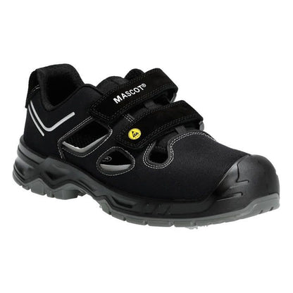 Black-Silver - Front - Mascot Mens Footwear Flex Suede Safety Sandals