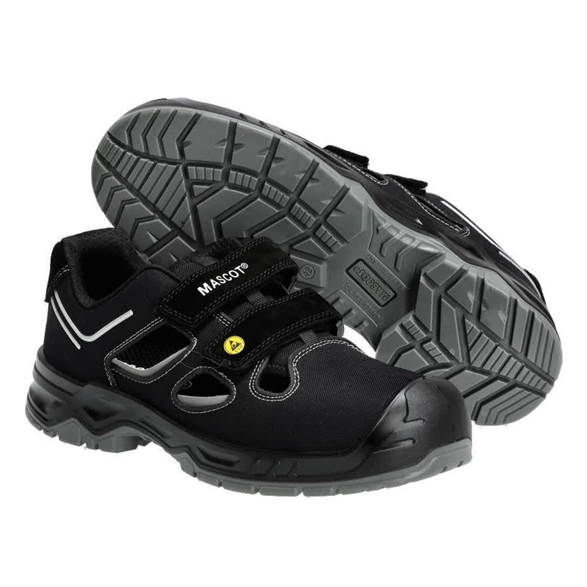 Black-Silver - Lifestyle - Mascot Mens Footwear Flex Safety Shoes