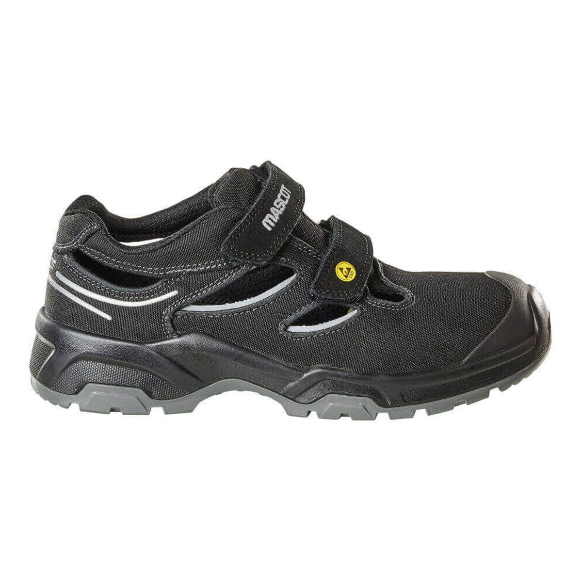 Black-Silver - Front - Mascot Mens Footwear Flex Safety Shoes