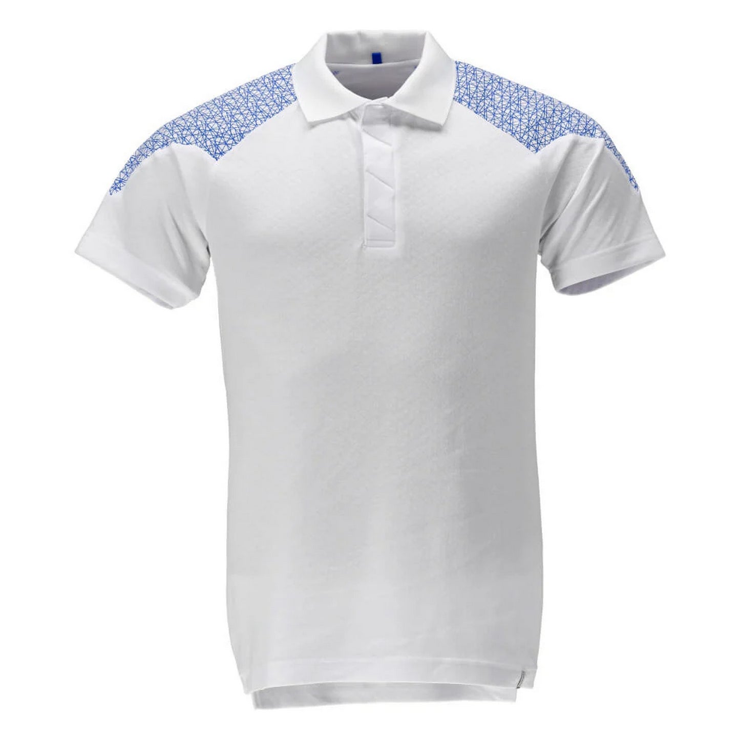 White-Azure Blue - Front - Mascot Mens Food & Care Polo Shirt