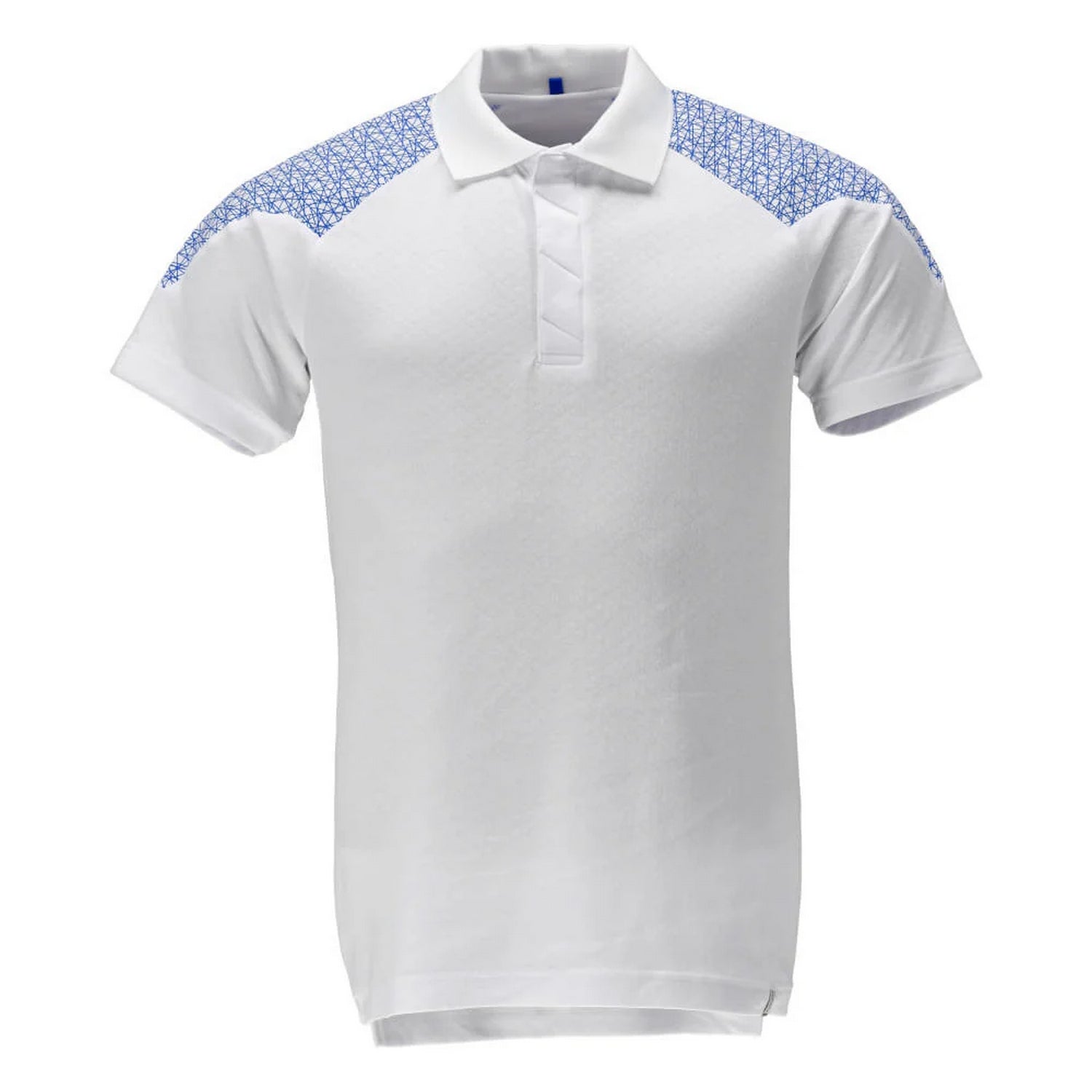 White-Azure Blue - Front - Mascot Mens Food & Care Polo Shirt