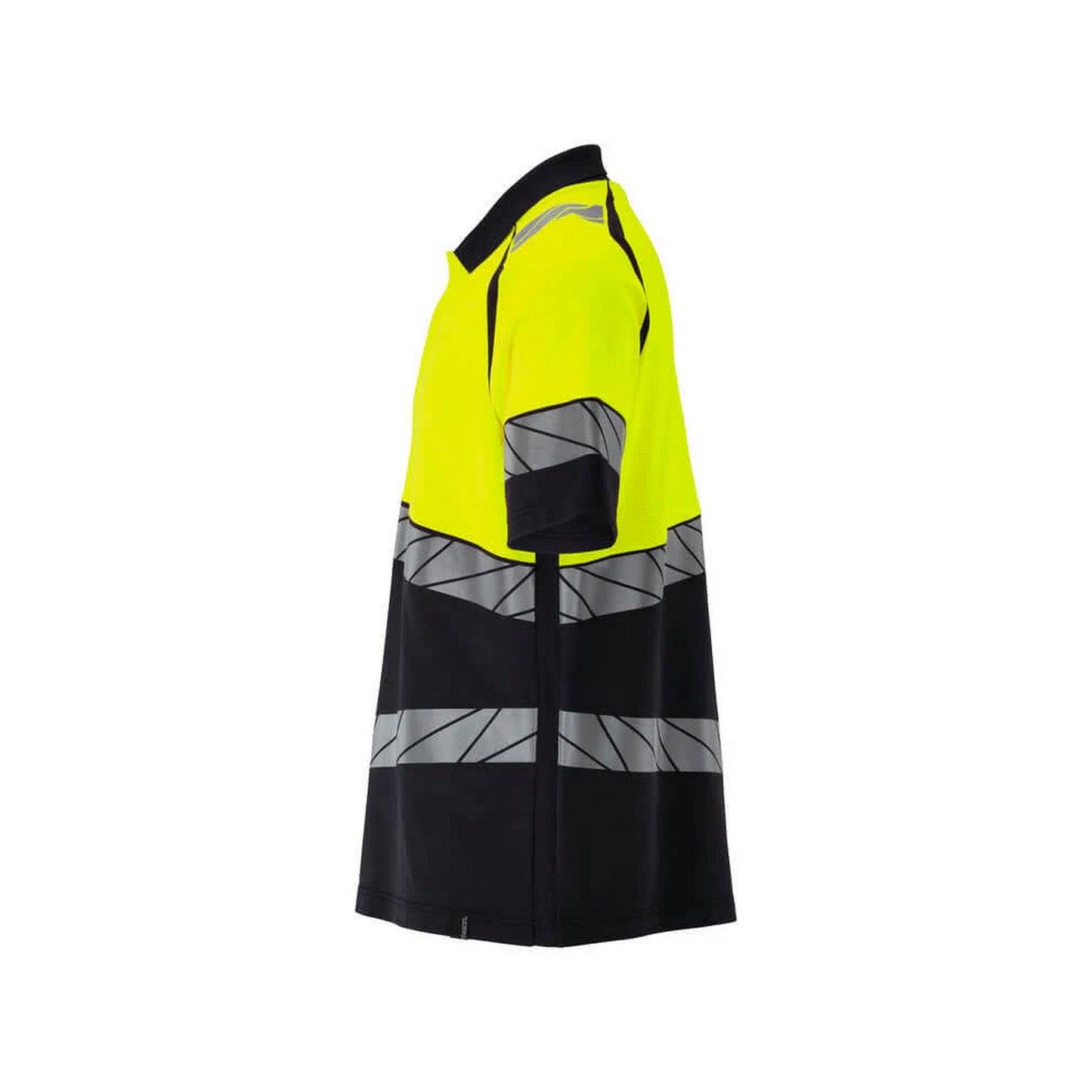 Black-Hi Vis Yellow - Side - Mascot Womens-Ladies Accelerate Safe Polo Shirt