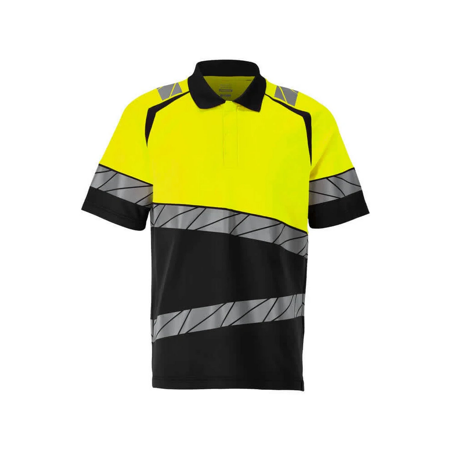 Dark Navy-Hi Vis Yellow - Front - Mascot Womens-Ladies Accelerate Safe Polo Shirt
