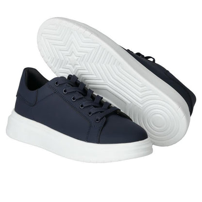 Dark Blue - Back - Mascot Mens Leather Trainers