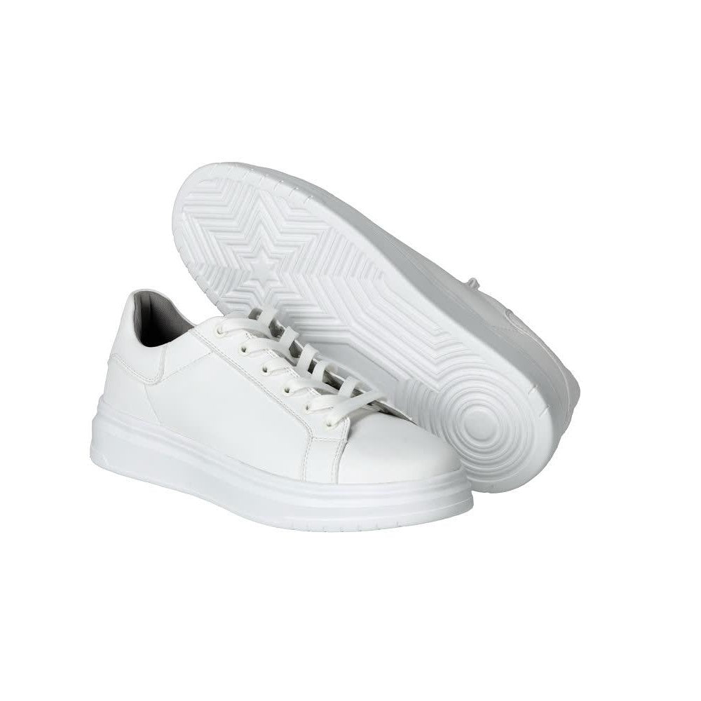 White - Front - Mascot Mens Leather Trainers