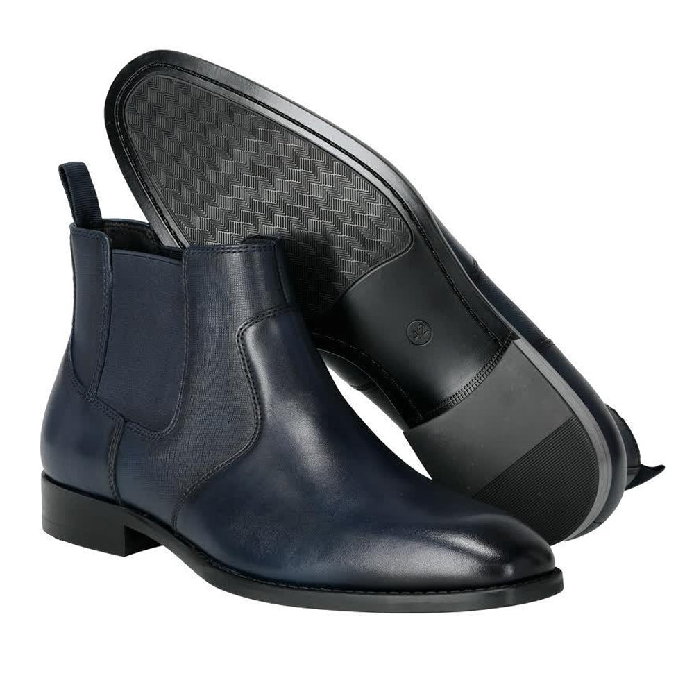 Dark Blue - Back - Mascot Mens Full Grain Leather Ankle Boots