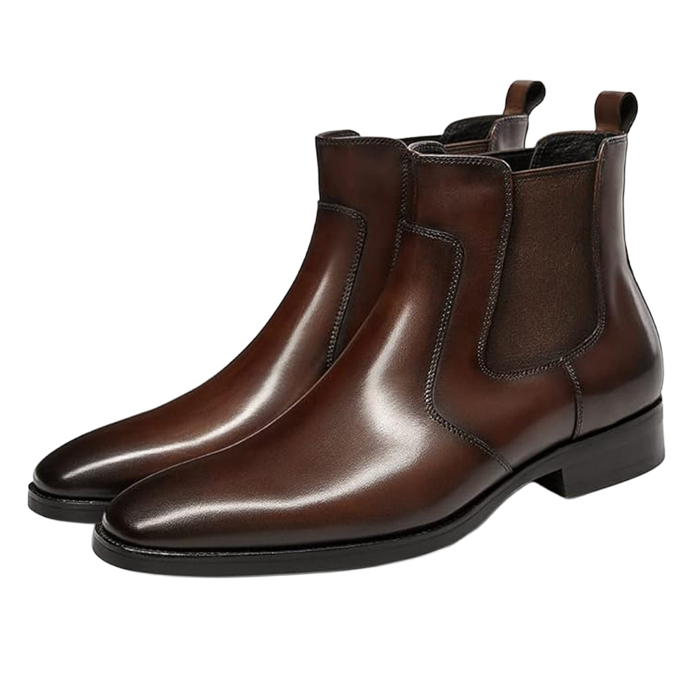 Dark Brown - Back - Mascot Mens Full Grain Leather Ankle Boots