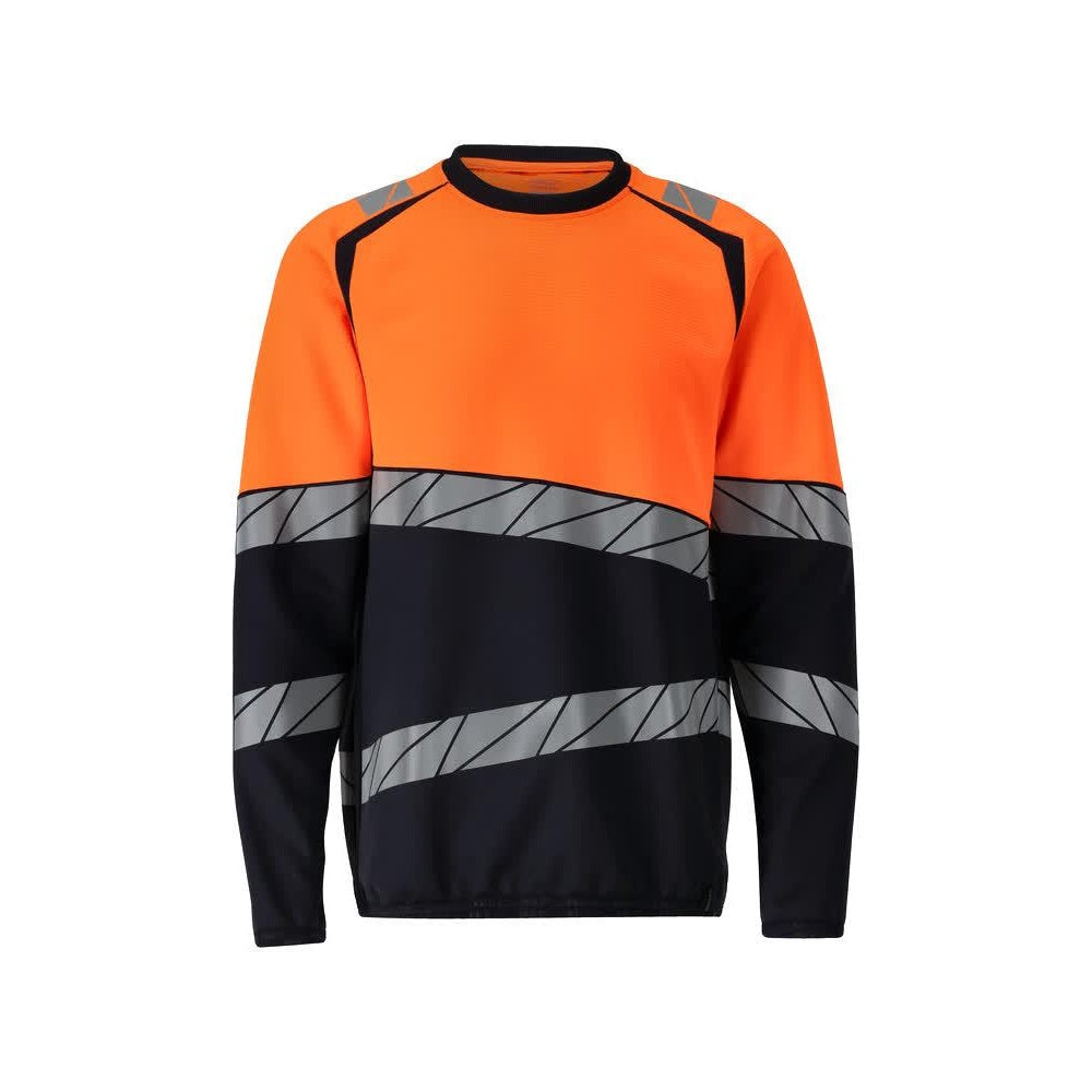 Dark Navy-Orange - Back - Mascot Mens Two Toned Hi-Vis Modern Sweatshirt