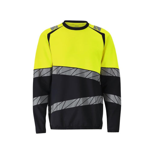 Dark Navy-Yellow - Front - Mascot Mens Two Toned Hi-Vis Modern Sweatshirt