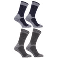 Navy-Grey - Front - Mens Heavy Weight Reinforced Toe Work Boot Socks (Pack Of 4)