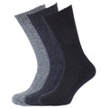 Shades of Blue - Front - Mens Wool Blend Socks With Wool Padded Sole (Pack Of 3)