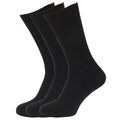 Black - Front - Mens Wool Blend Socks With Wool Padded Sole (Pack Of 3)