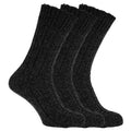 Black - Front - Mens Wool Blend Boot Socks (Pack Of 3)