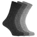 Shades of Grey - Front - Mens Wool Blend Boot Socks (Pack Of 3)