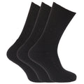 Black - Front - Mens Wool Blend Non Elastic Top Light Hold Socks (Pack Of 3)
