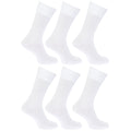 White - Front - FLOSO Mens Plain 100% Cotton Socks (Pack Of 6)