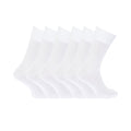 White - Back - FLOSO Mens Plain 100% Cotton Socks (Pack Of 6)