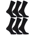 Black - Front - Mens 100% Cotton Non Elastic Top Gentle Grip Socks (Pack Of 6)