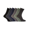 Black-Grey-Navy - Back - Mens Stay Up Non Elastic Diabetic Socks (Pack Of 6)