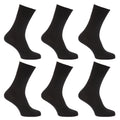 Black - Front - Mens Stay Up Non Elastic Diabetic Socks (Pack Of 6)