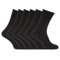 Black - Back - Mens Stay Up Non Elastic Diabetic Socks (Pack Of 6)