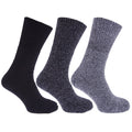 Shades Of Blue - Front - Mens Thermal Non Elastic Wool Blend Socks (2.1 Tog) (Pack Of 3)
