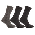 Shades Of Grey - Front - Mens Thermal Non Elastic Wool Blend Socks (2.1 Tog) (Pack Of 3)