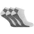 White-Grey Marl - Front - Mens Cotton Rich Sports Trainer Socks With Mesh And Ribbing (Pack Of 3)
