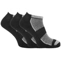Black-Grey Marl - Front - Mens Cotton Rich Sports Trainer Socks With Mesh And Ribbing (Pack Of 3)