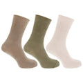 Green-Beige-Cream - Front - Mens Casual Non Elastic Bamboo Viscose Socks (Pack Of 3)