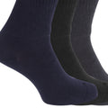 Navy- Black - Back - Mens Extra Wide Comfort Fit Wide Feet Diabetic Socks (3 Pairs)