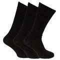Black - Front - Unisex Big Foot Comfort Fit Diabetic Socks (3 Pairs)