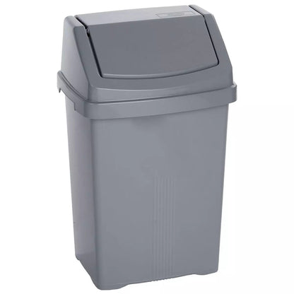 Grey - Front - Wham Casa 8L Plastic Swing Bin