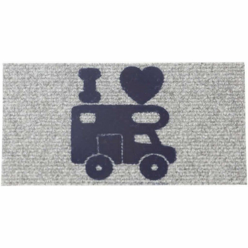 Grey-Black - Front - Brunner Hello Caravan Door Mat